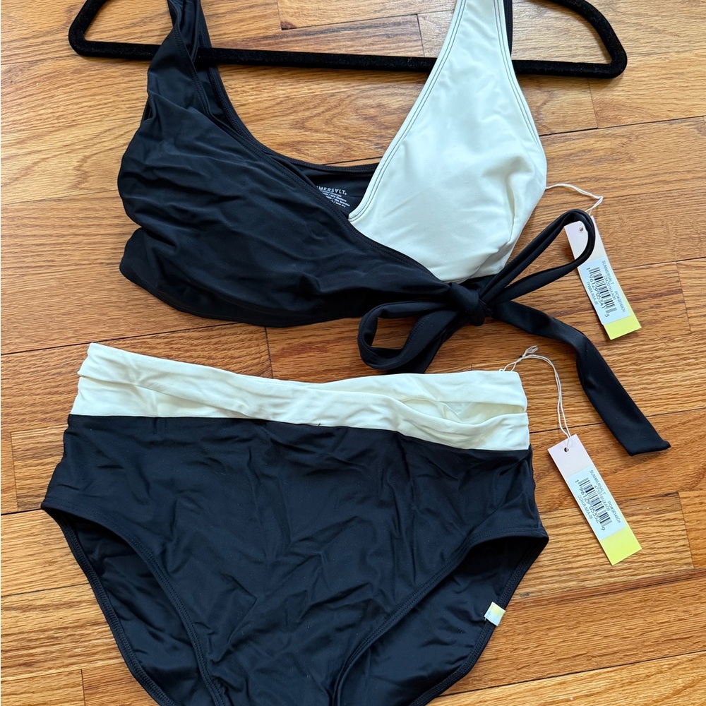 Summersalt Black and Cream Bikini Set